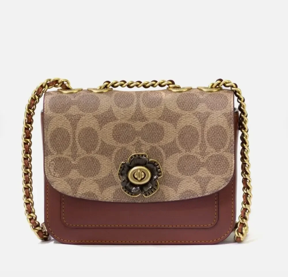 Coach Women's Coated Canvas Signature Madison Shoulder Bag - Tan Rust
